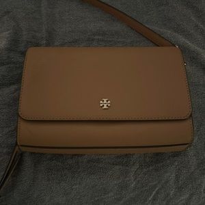 Tory Burch brown tan Crossbody with long strap used one time only!